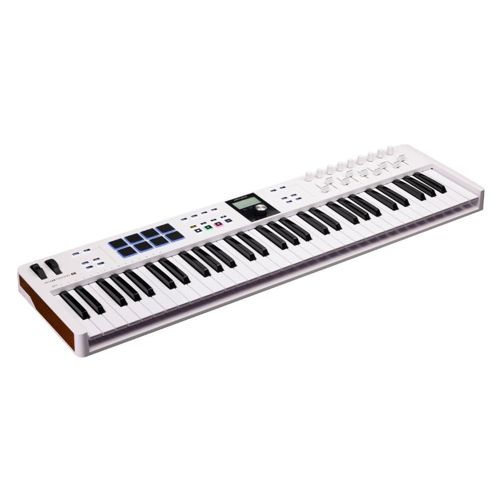 Arturia KeyLab Essential mk3 MIDI Controller BUNDLE with MIDI Keyboard, 6ft Pig Hog MIDI Cable, USB Cable & Polishing Cloth - 61 Key Keyboard, Software Integration, Flexible Connectivity