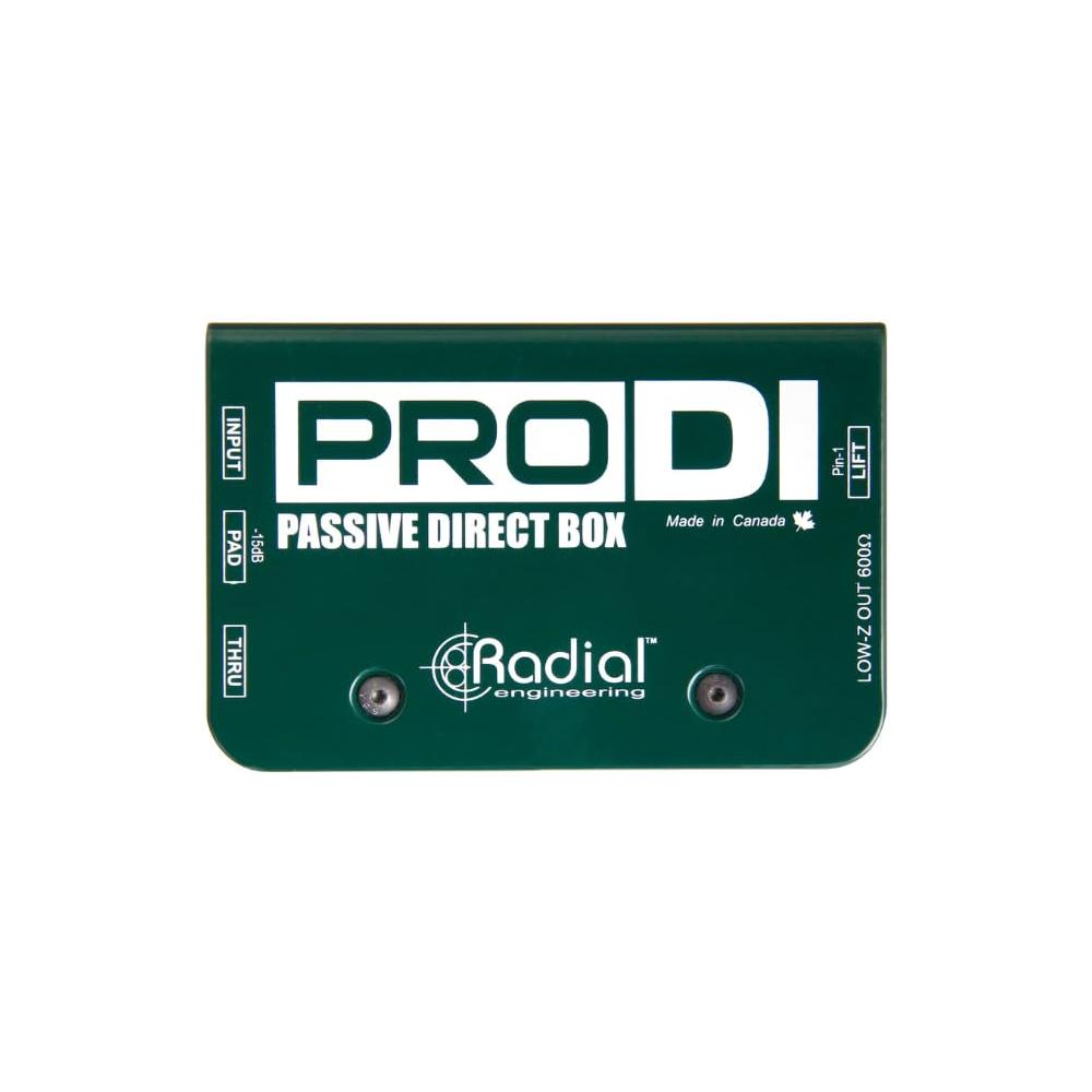 Radial ProDI Passive Instrument Direct Box Bundle w/Pig Hog PHM10 8mm 10ft XLR Mic Cable and Liquid Audio Polishing Cloth