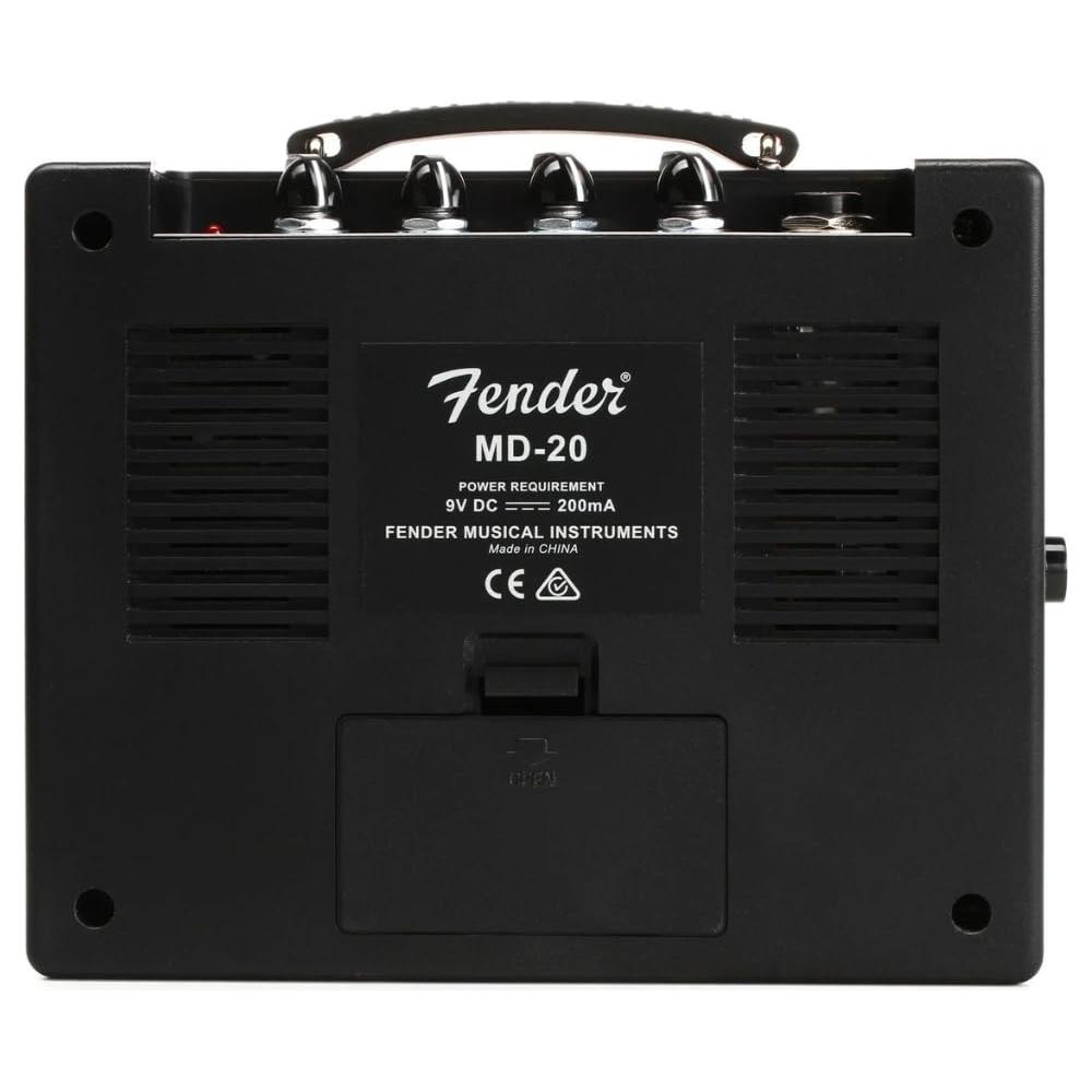 Fender MD20 Mini Deluxe™ Guitar Amp Kit with 12 Fender Guitar Picks and Liquid Audio Polishing Cloth - Portable Mini Guitar Amp, 3inch Mini Speaker for Busking Amp, Jamming, Musical Adventures