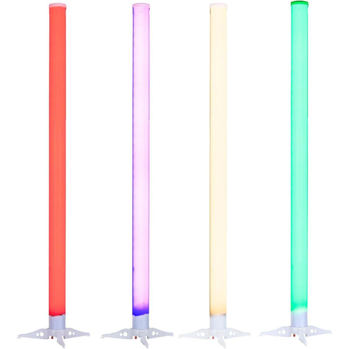 ADJ Products LED BP TUBES 4 PAK Rechargeable Battery Powered Color Changing Plastic LED Tube, 4-Pack