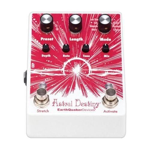 EarthQuaker Devices Astral Destiny An Octal Octave Reverberation Odyssey Bundle w/2x Strukture S6P48 Woven Right Angle Patch Cables, 12x Guitar Picks and Liquid Audio Polishing Cloth