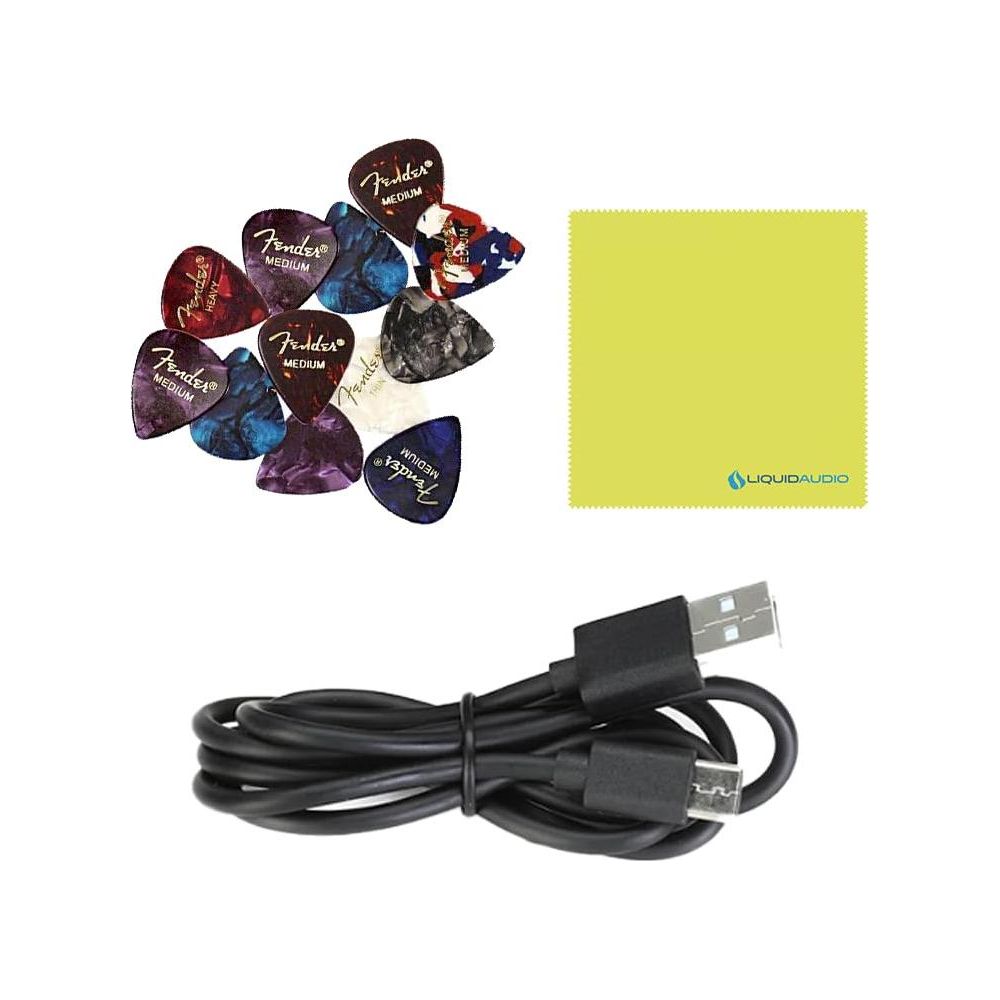 Peterson Tuners StroboPLUS HDC Handheld Strobe Tuner/Metronome/Timer Bundle w/ 12-Pack Guitar Picks & Liquid Audio Polishing Cloth