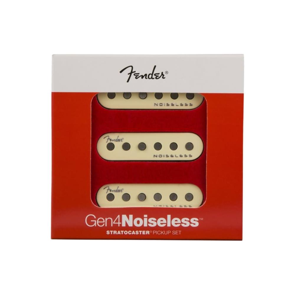 Fender Noiseless Stratocaster Pickups Set Bundle with 12x Fender Guitar Picks and Liquid Audio Instrument Polishing Cloth - Gen 4 Noiseless, Guitar Pickups Single Coil