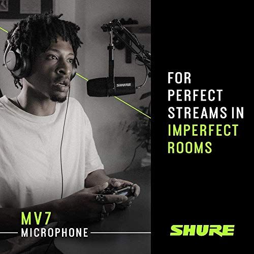 Shure MV7+ Podcast Microphone. Enhanced Audio, LED Touch Panel, USB-C & XLR Output