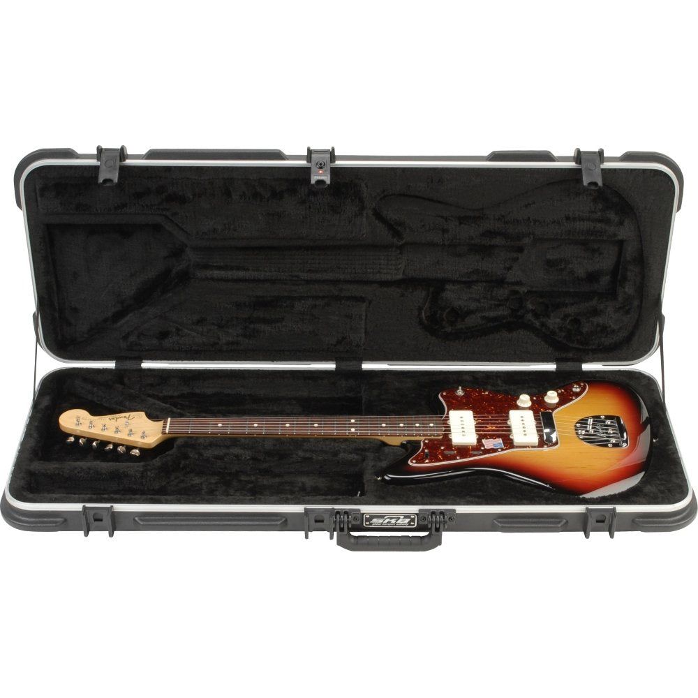 SKB Cases Molded Hardshell Case with Plush Foam Interior, TSA Latch, and Over-Molded Handle for Fender Jaguar or Fender Jazzmaster Guitar