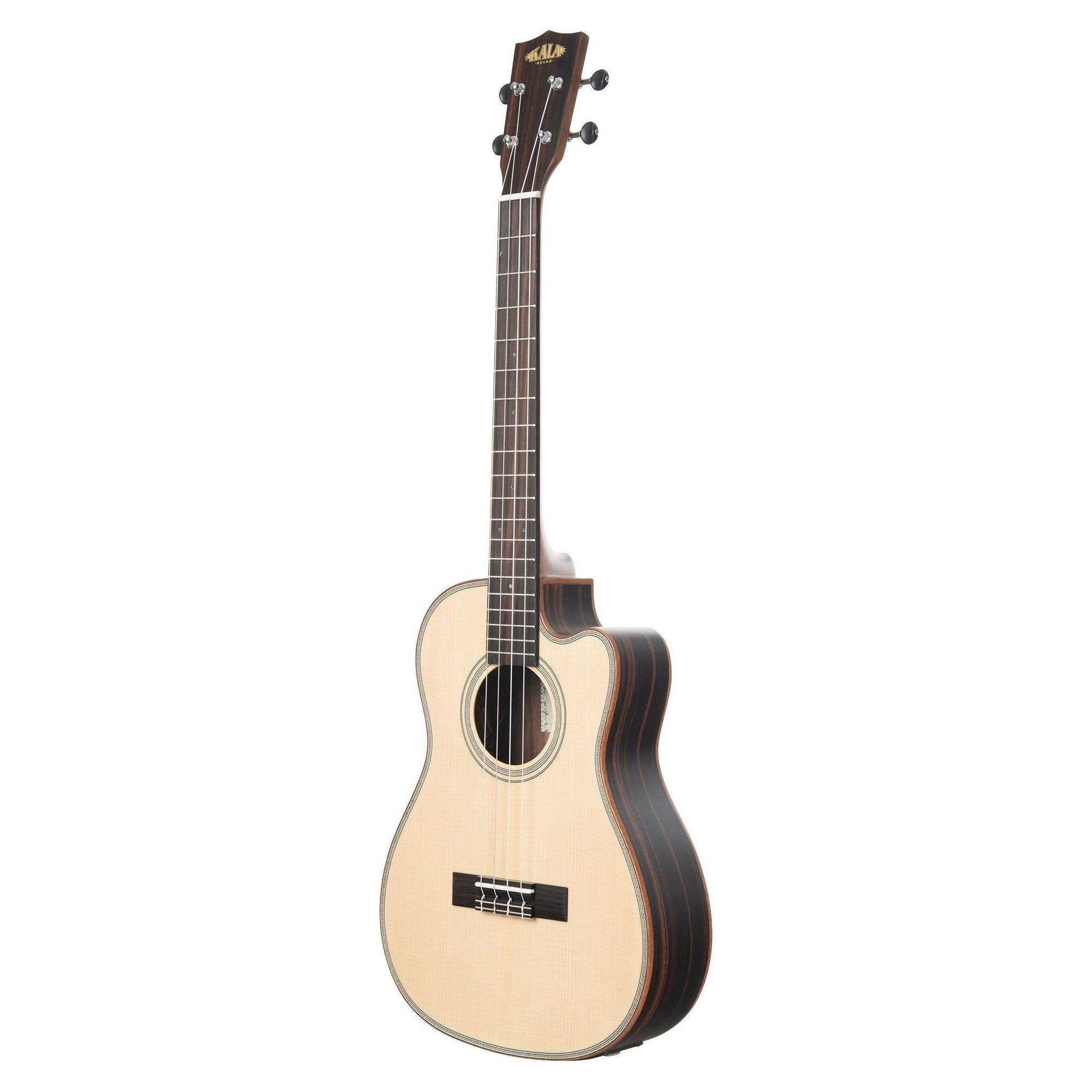 Kala Solid Spruce Top Striped Ebony - Baritone with Cutaway and EQ