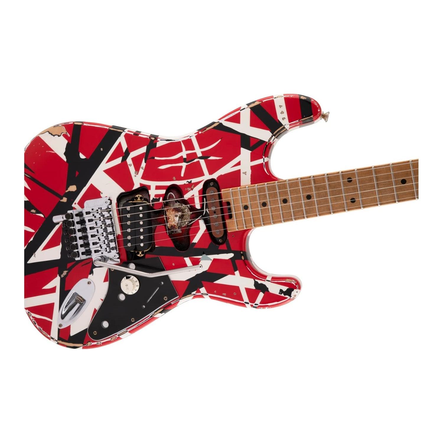 EVH Striped Series Frankenstein Relic - Red/Black/White