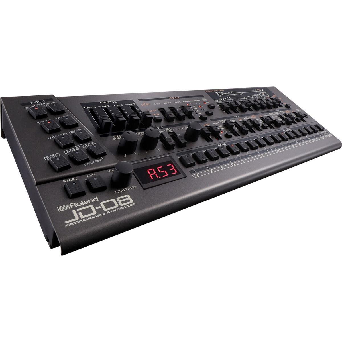 Roland JD-08 Tabletop Sound Module Boutique Synthesizer – Compact, Lightweight, Modern with New Effects and Polyphonic Sequencer