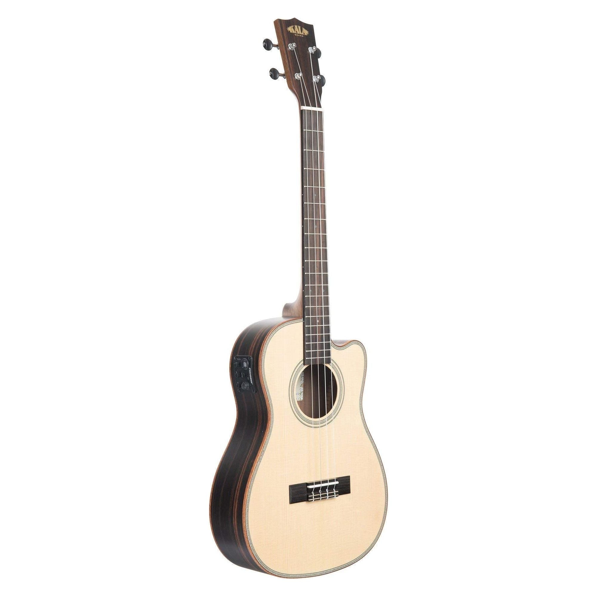 Kala Solid Spruce Top Striped Ebony - Baritone with Cutaway and EQ