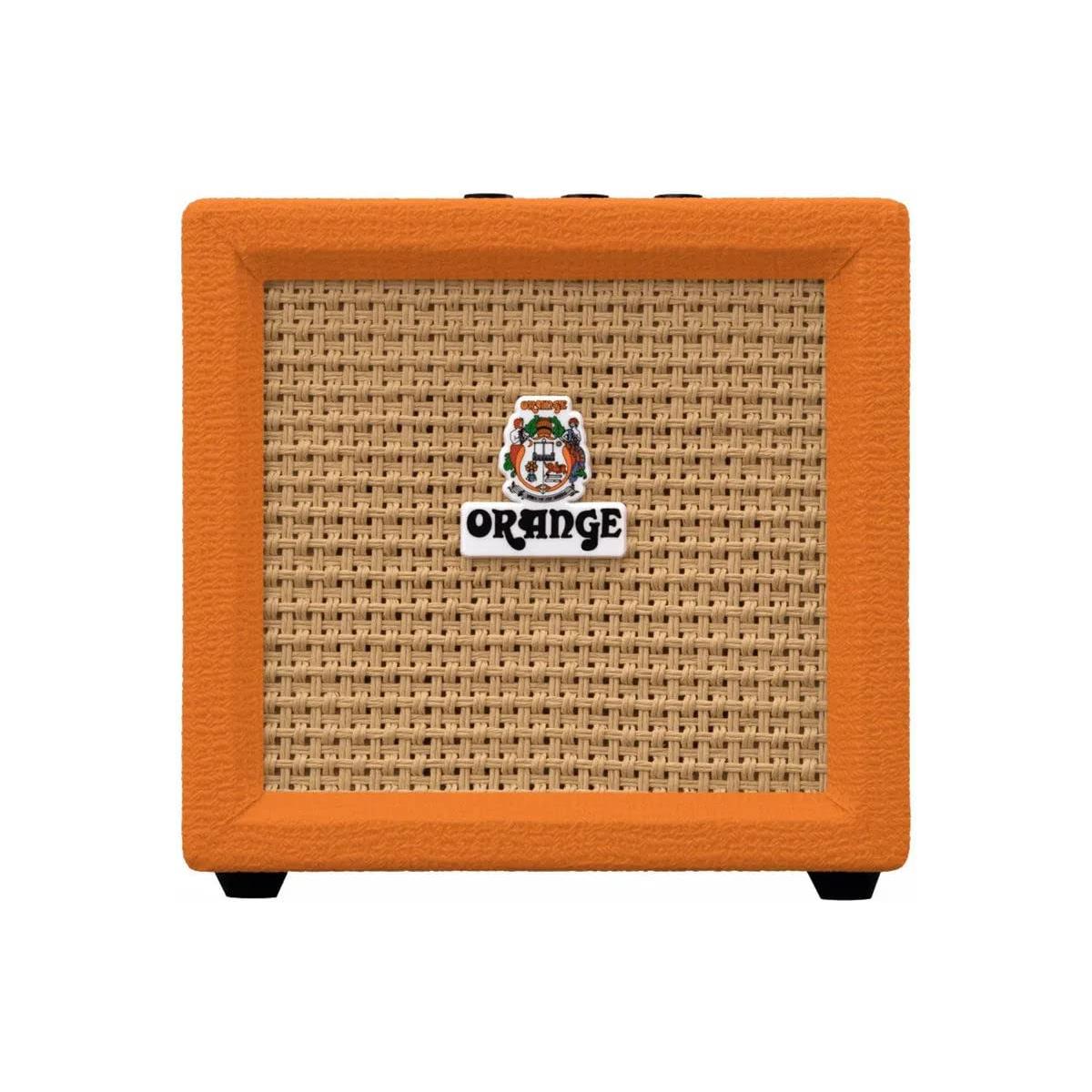 Orange Crush Amp Mini 3W Analogue Combo Battery Powered Amp Bundle with AC Power Adapter, 9V Battery & Polishing Cloth - Electric Bass Guitar Amp, Portable Practice Amp, Mini Speaker Amplifier