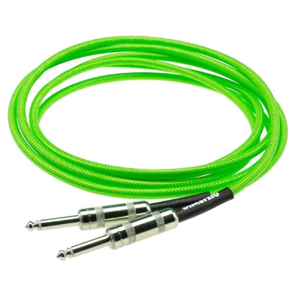 DiMarzio Neon Overbraid Instrument Cable Green 10 ft.