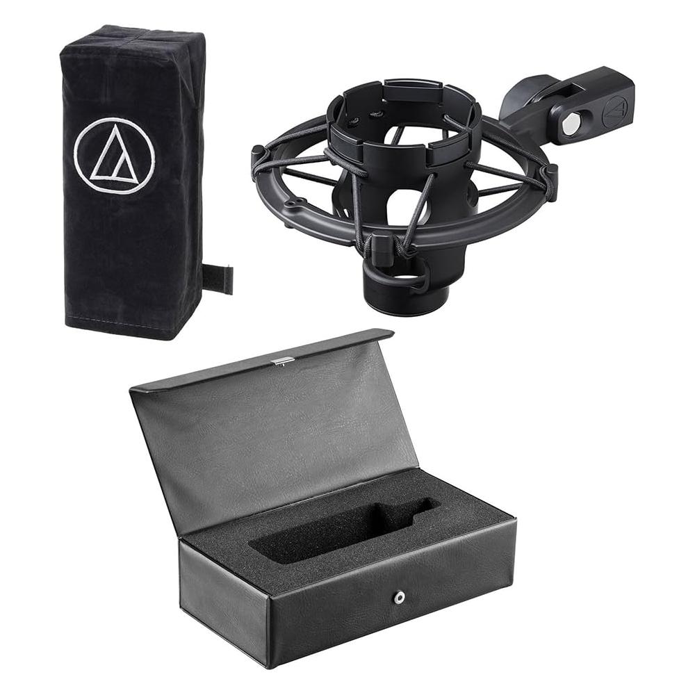 Liquid Audio Audio Technica AT4040 Cardioid Condenser MicrophoneBundle w/Pig Hog PHM10 8mm Mic Cable, Pop Filter Polishing Cloth