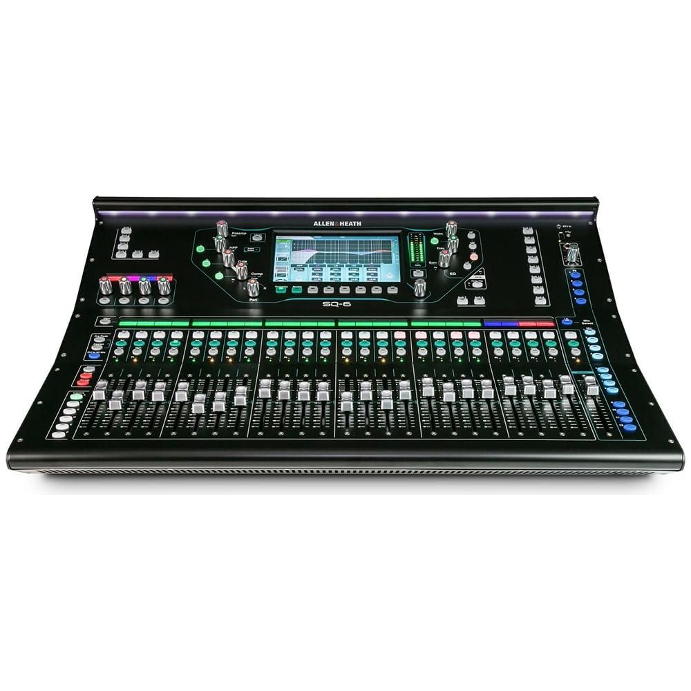 Allen & Heath SQ-6 48-channel Digital Mixer Bundle w/10-Pack Pig Hog PHM10 8mm XLR Microphone Cable and Liquid Audio Polishing Cloth