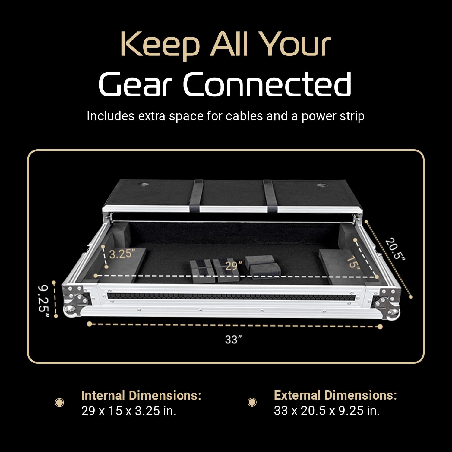 Headliner Flight Case Compatible with Pioneer DJ DDJ-REV5 Controller with Laptop Platform