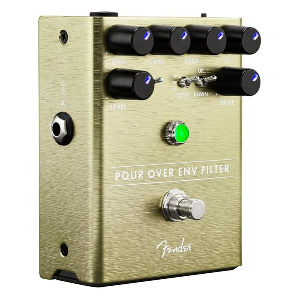 Fender Pour Over Envelope Filter Effects Pedal Bundle w/2x Strukture S6P48 Woven Right Angle Patch Cables, 12x Guitar Picks and Liquid Audio Polishing Cloth