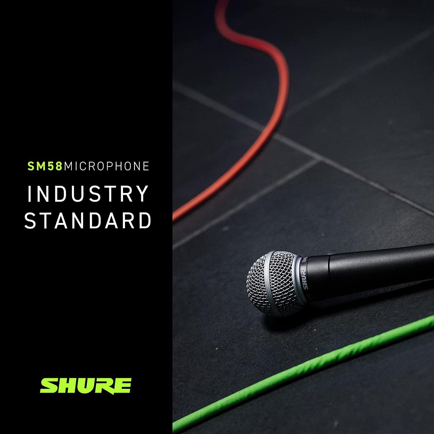 Shure SM58 Pro XLR Dynamic Microphone - Professional Studio & Live Performance Cardioid Mic for Vocals, Podcasting, and Recording (SM58-LC)