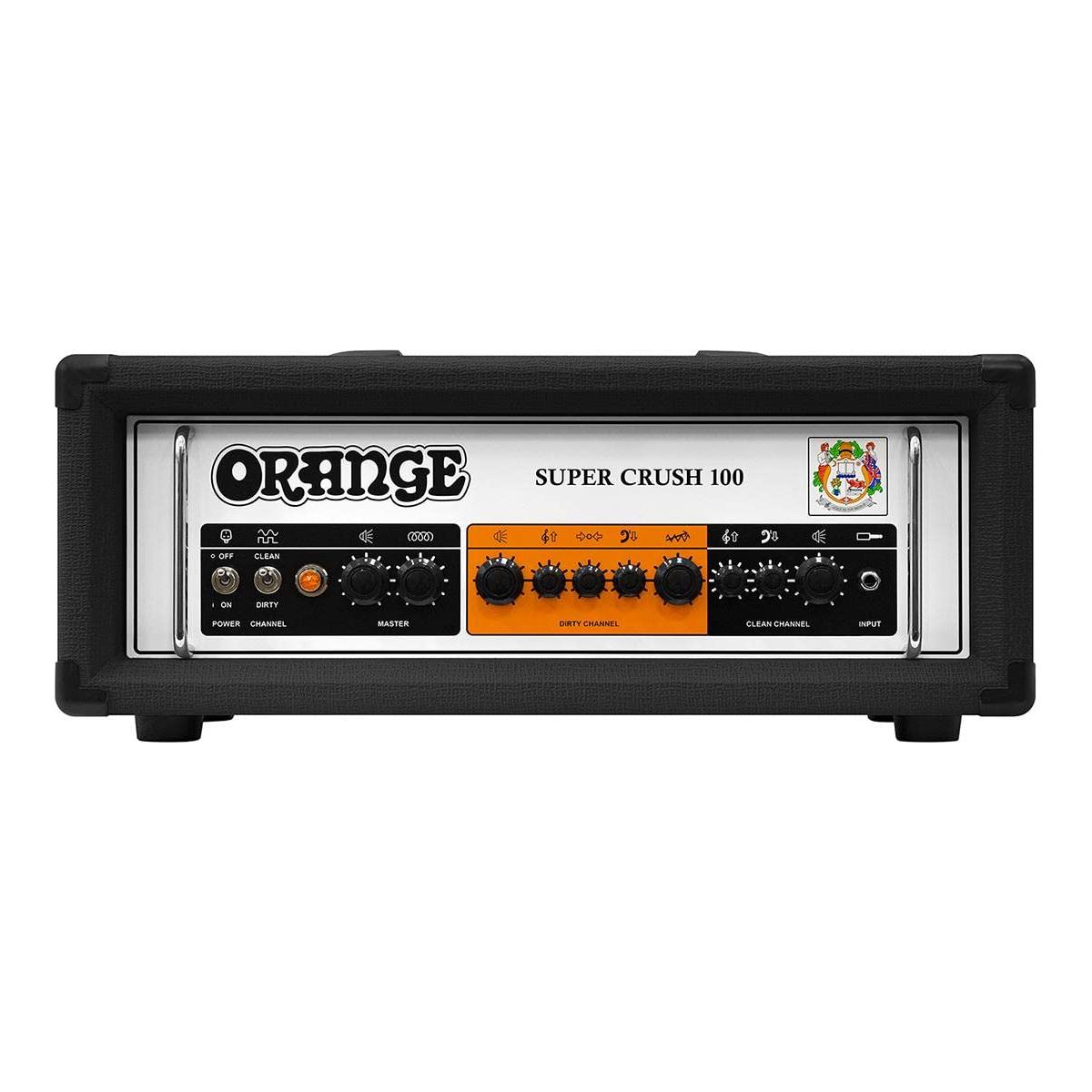 Orange Super Crush 100-100-watt Solid-state Head, Black