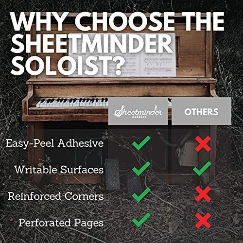 Sheetminder Soloist (5-Pack) - Printed Sheet Music Organizer / No Page Turning, Windproof on Music Stand, No Plastic Sleeves, Easily Mark Fingering / Perfect for Students, Teachers, Bands, Performers