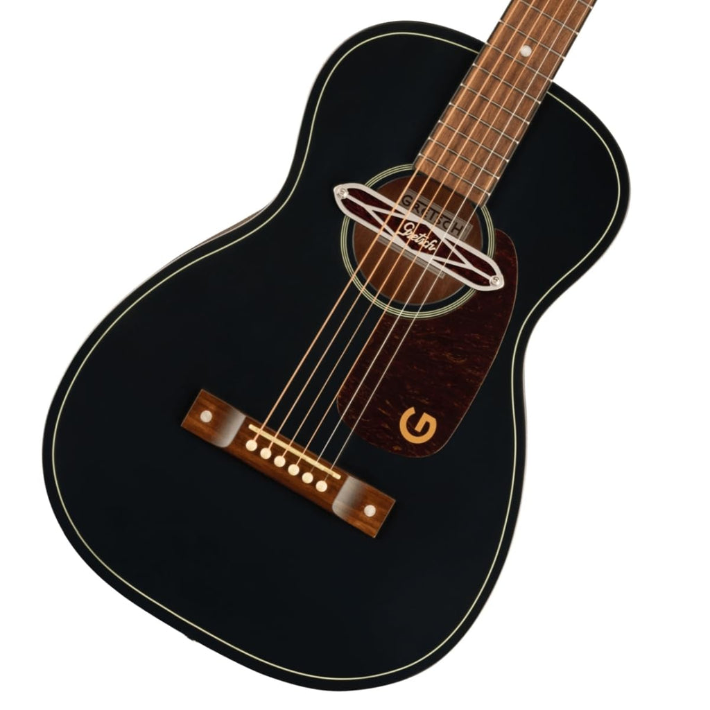 Gretsch Jim Dandy Deltoluxe Parlor 6-String Right-Handed Acoustic Guitar with C-Shape Neck and Select Lightweight Laminate Tonewoods X-Braced Body (Black Top)