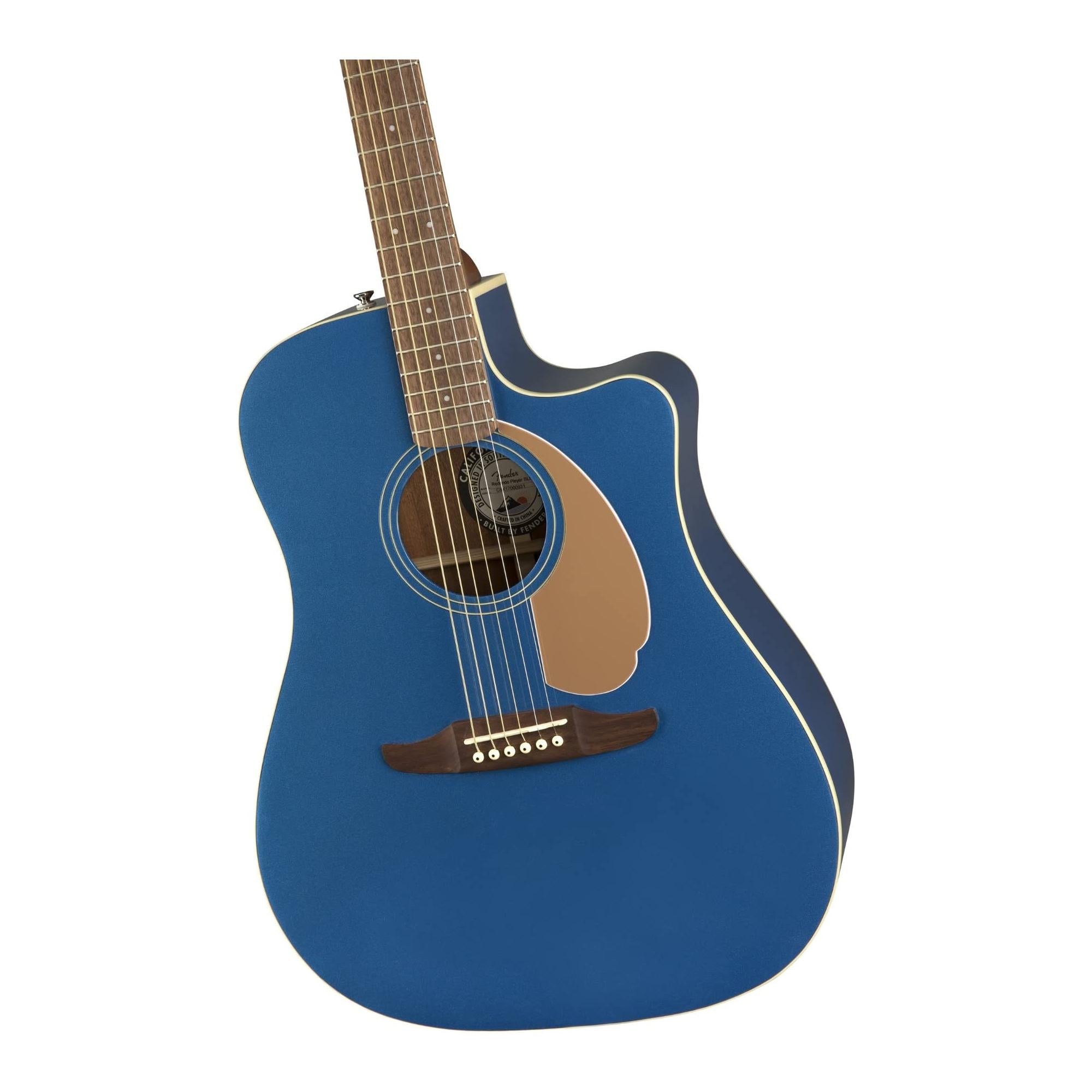 Fender Redondo Player Acoustic Guitar, with 2-Year Warranty, Belmont Blue, Walnut Fingerboard