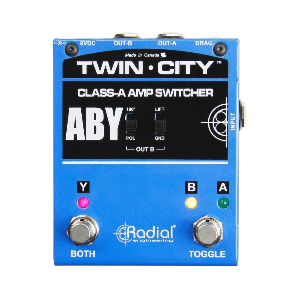 Radial Twin-City Active ABY Amp Switcher Bundle w/Pig Hog Mic Cable and Liquid Audio Polishing Cloth