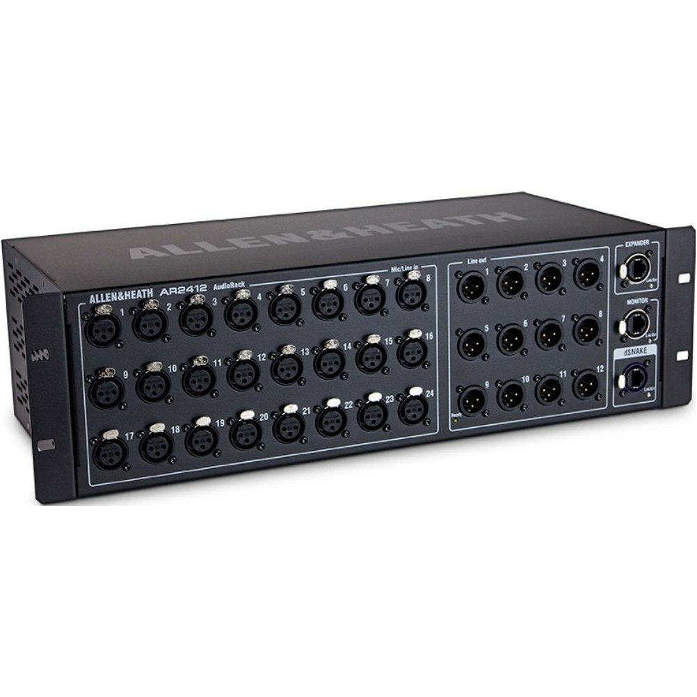 Allen & Heath AR2412 Remote Audio Rack For GLD Digital Mixing System, Black