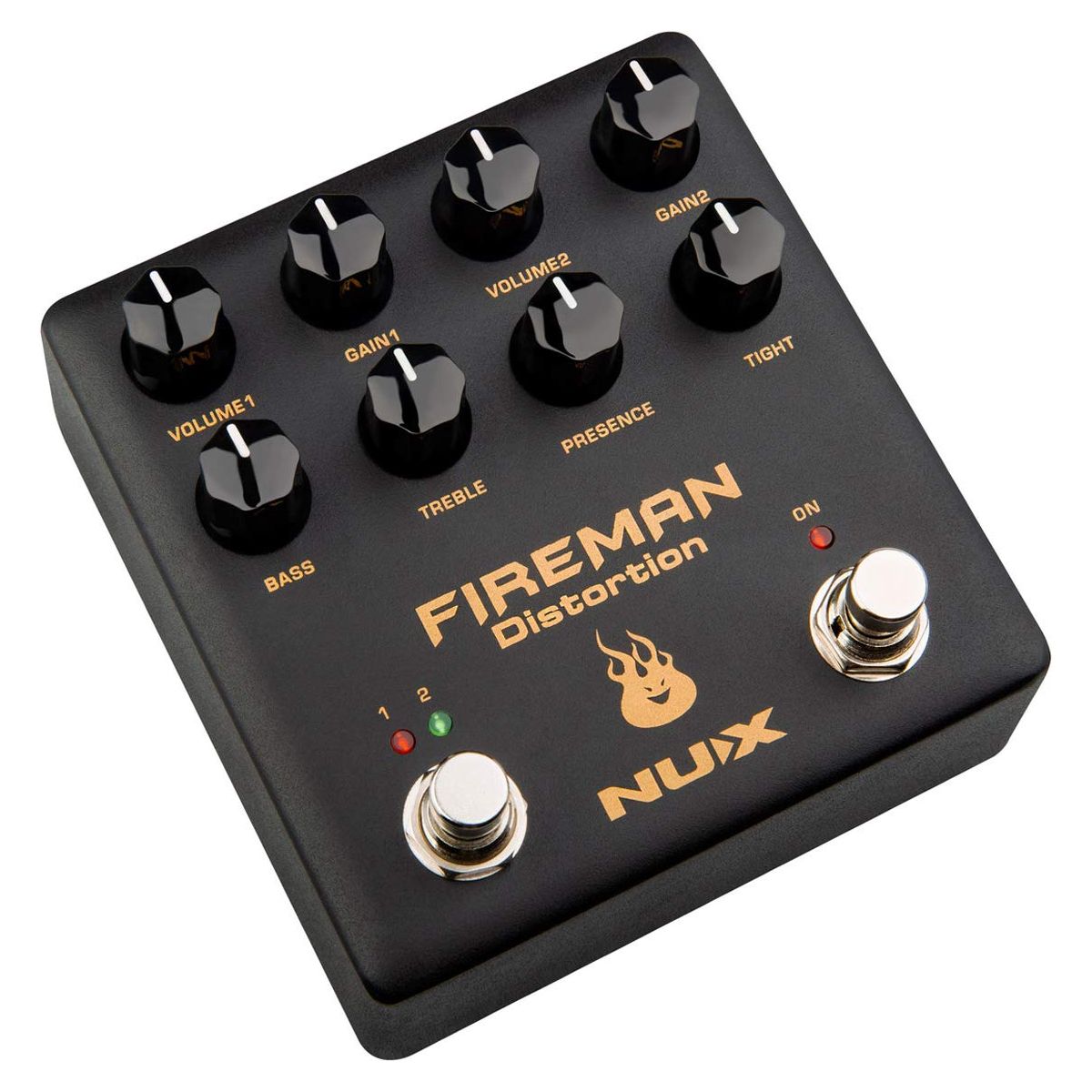 NUX Fireman Distortion Effect Pedal Dual Channel Brown Sound