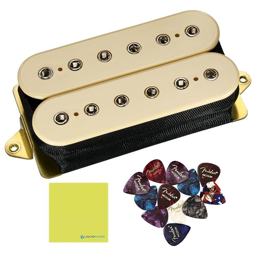 DiMarzio DP100CR Super Distortion Humbucker Pickup, Cream w/ 12x Guitar Picks and Liquid Audio Polishing Cloth