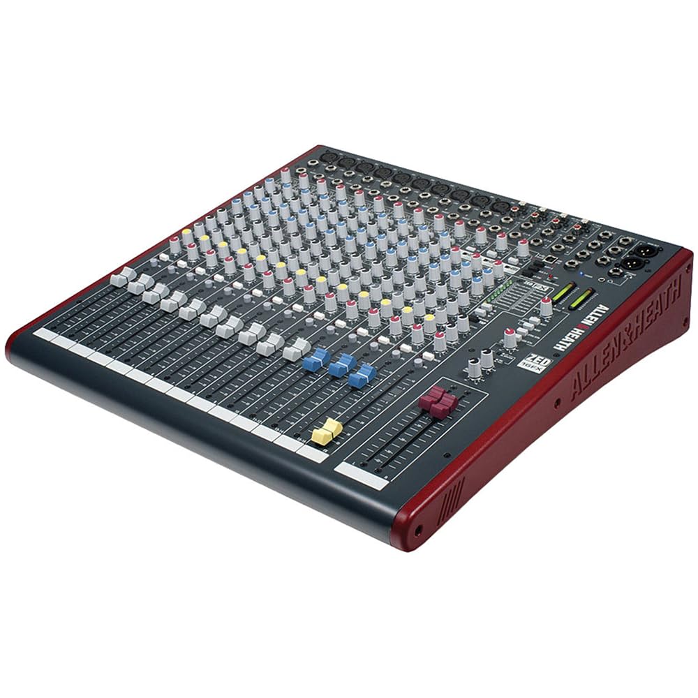 Allen & Heath ZED-16FX Multipurpose Mixer with FX for Live Sound and Recording Bundle w/ 2-Pack Pig Hog PHM10 8mm Mic Cable and Liquid Audio Polishing Cloth.