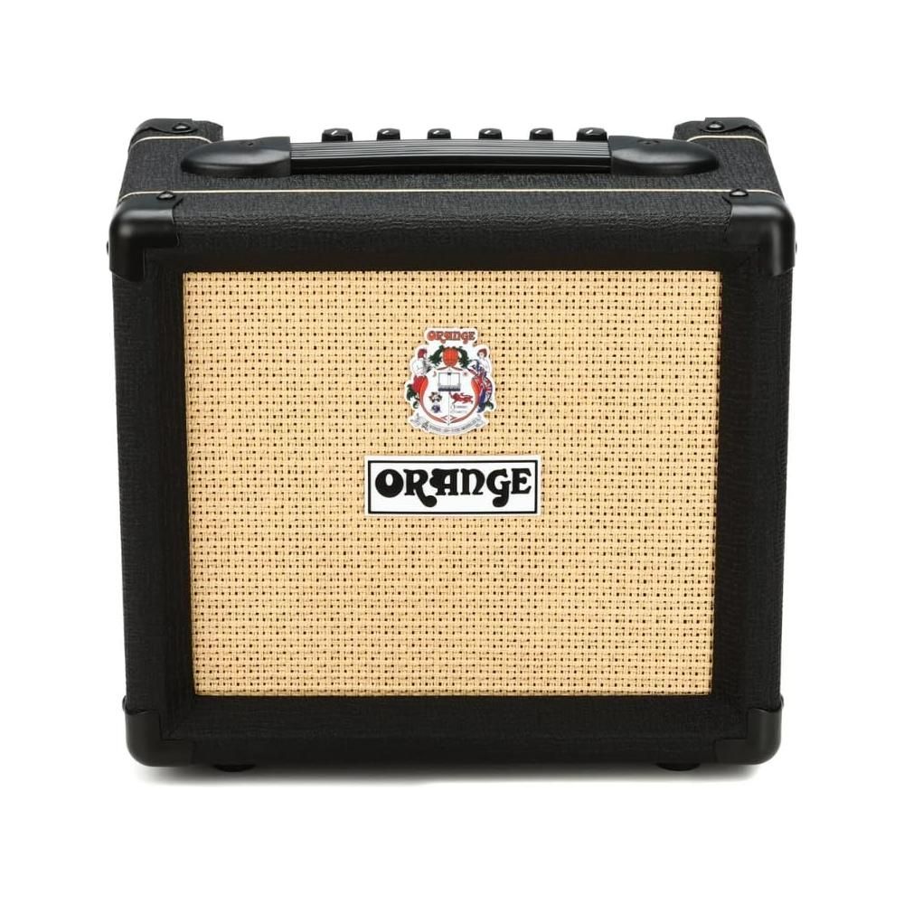 Orange Amps Crush 12-12W 1x6 Guitar Combo Amp Black Bundle w/Pig Hog Black Woven Instrument Cable, Power Supply AC Adapter, 12x Fender Picks & Liquid Audio Polishing Cloth