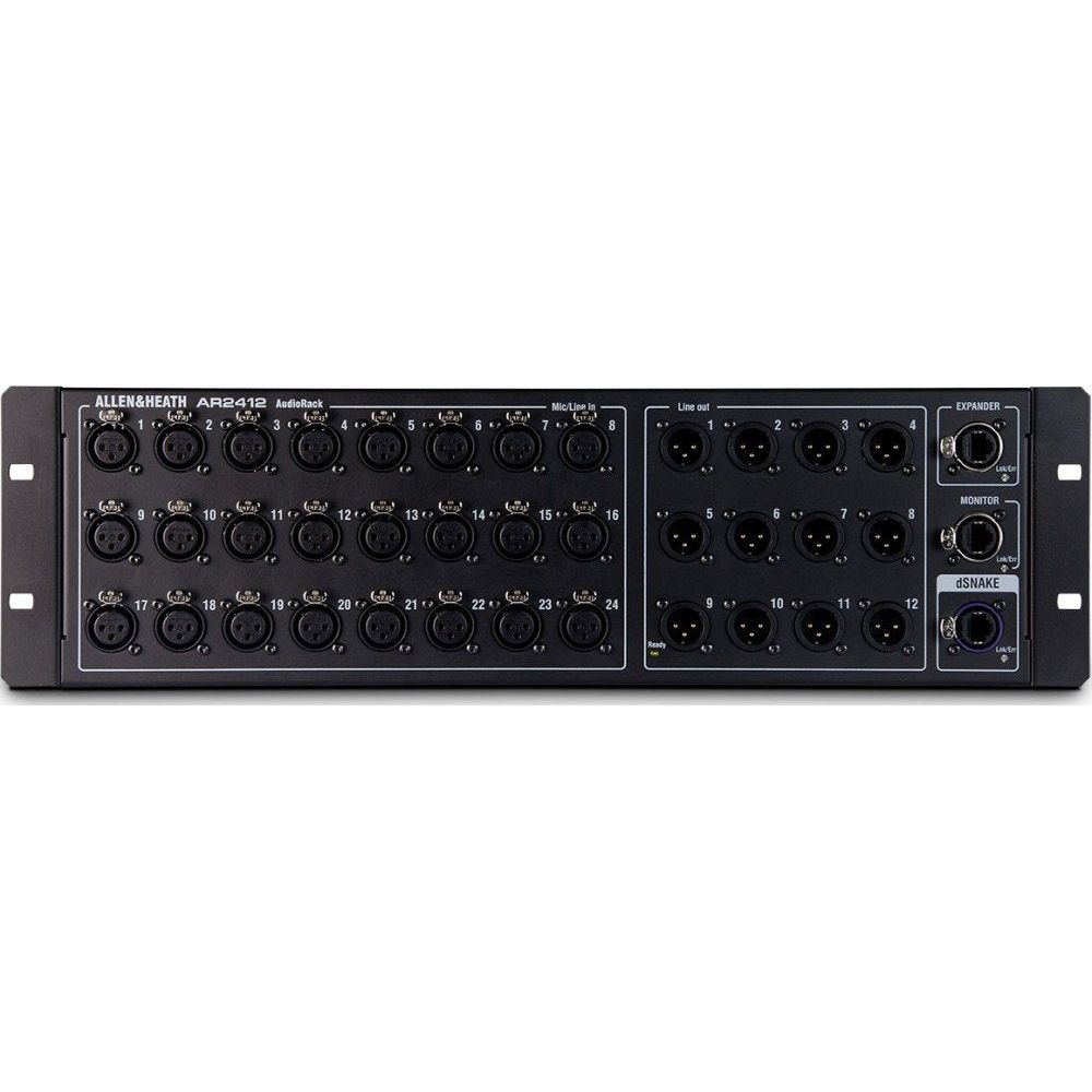 Allen & Heath AR2412 Remote Audio Rack For GLD Digital Mixing System, Black