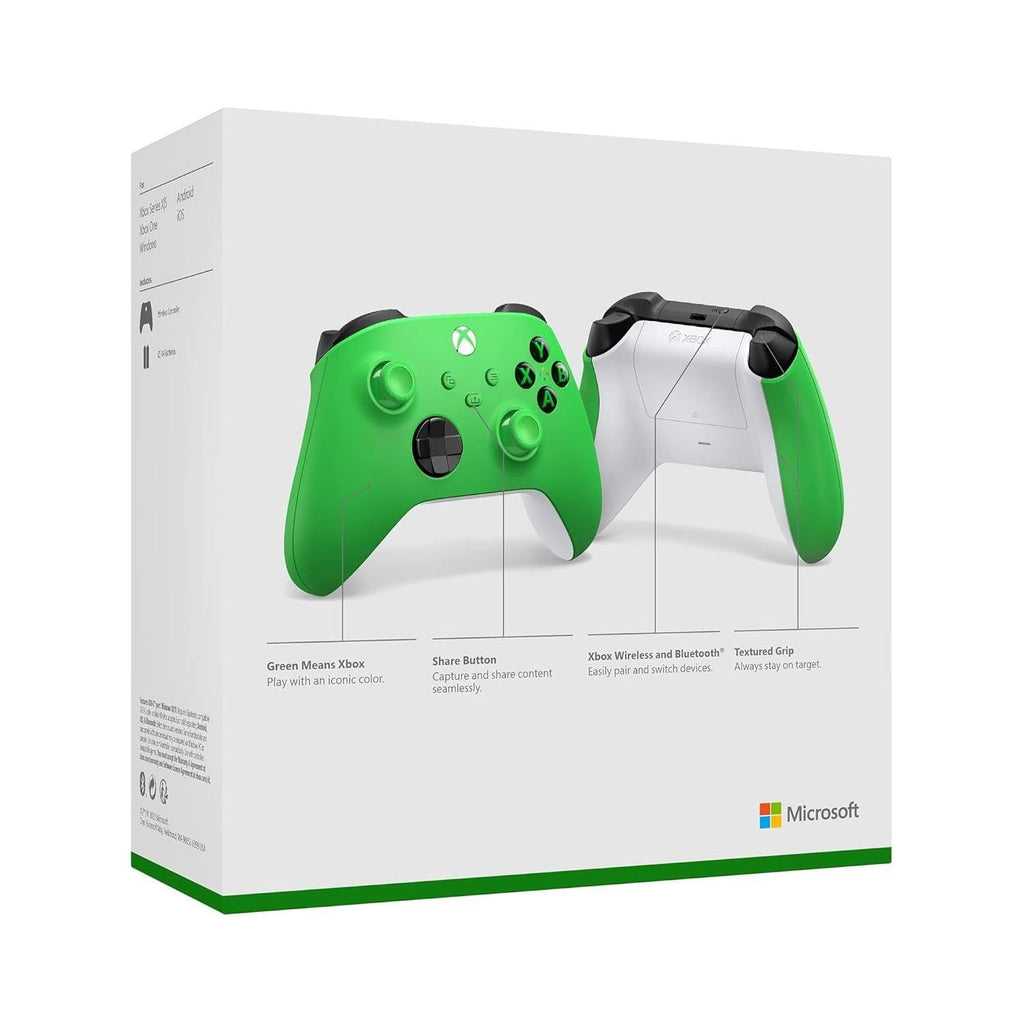 Xbox Core Wireless Gaming Controller – Velocity Green – Xbox Series X|S, Xbox One, Windows PC, Android, and iOS