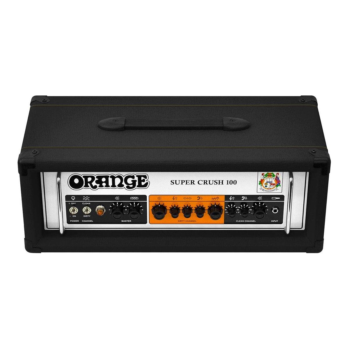 Orange Super Crush 100-100-watt Solid-state Head, Black