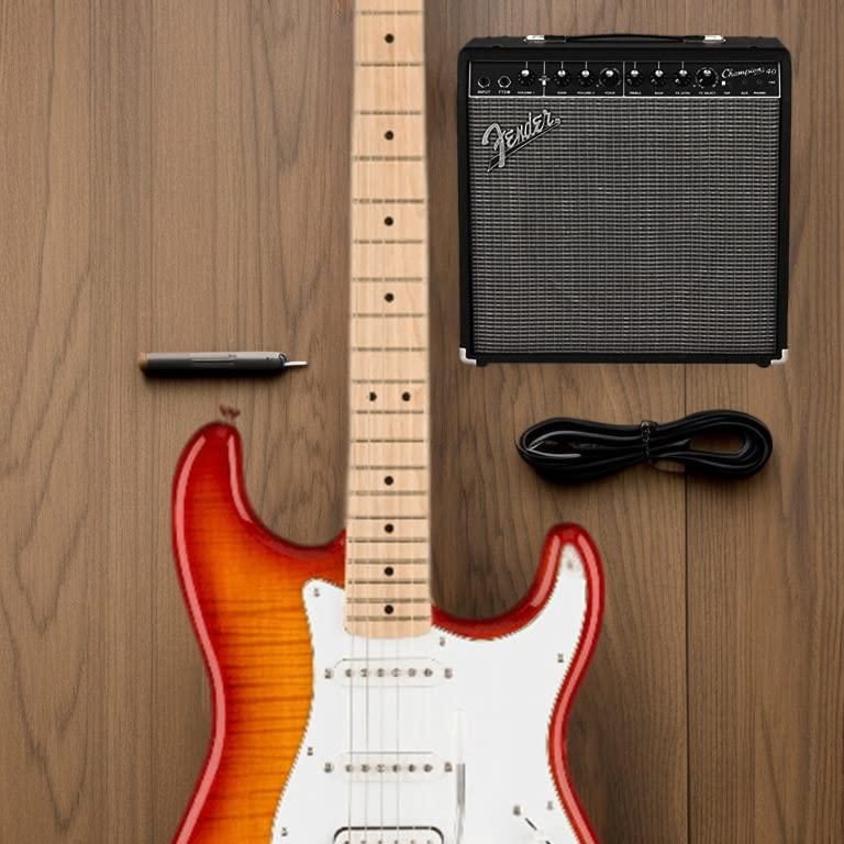 Squier Affinity Series Stratocaster FMT Electric Guitar, Sienna Sunburst, Maple Fingerboard