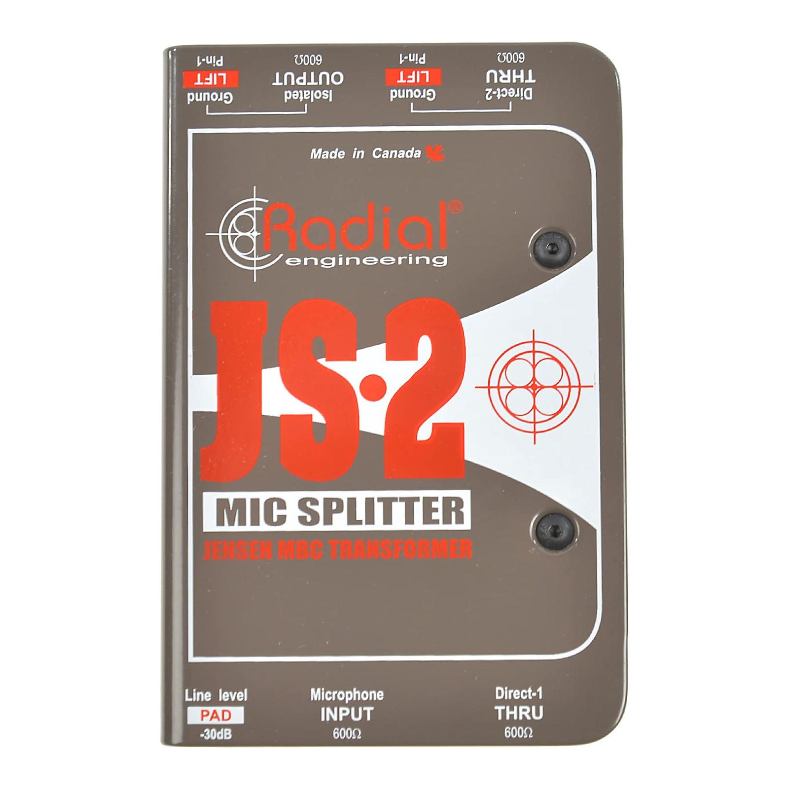 Radial Engineering JS2 Passive Microphone Splitter Direct Box