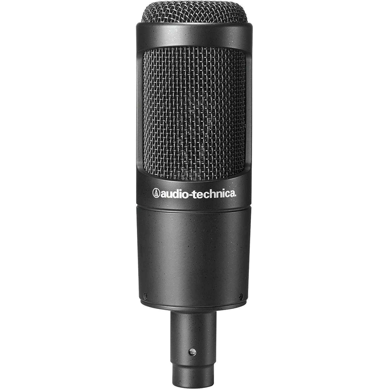 Audio Technica AT2035PK Condenser Microphone for Studio, Podcasting & Streaming Bundle with Icon Portable USB Interface for Windows, Mac or iOS. Includes Boom Arm, Shock, Headphones & Cloth