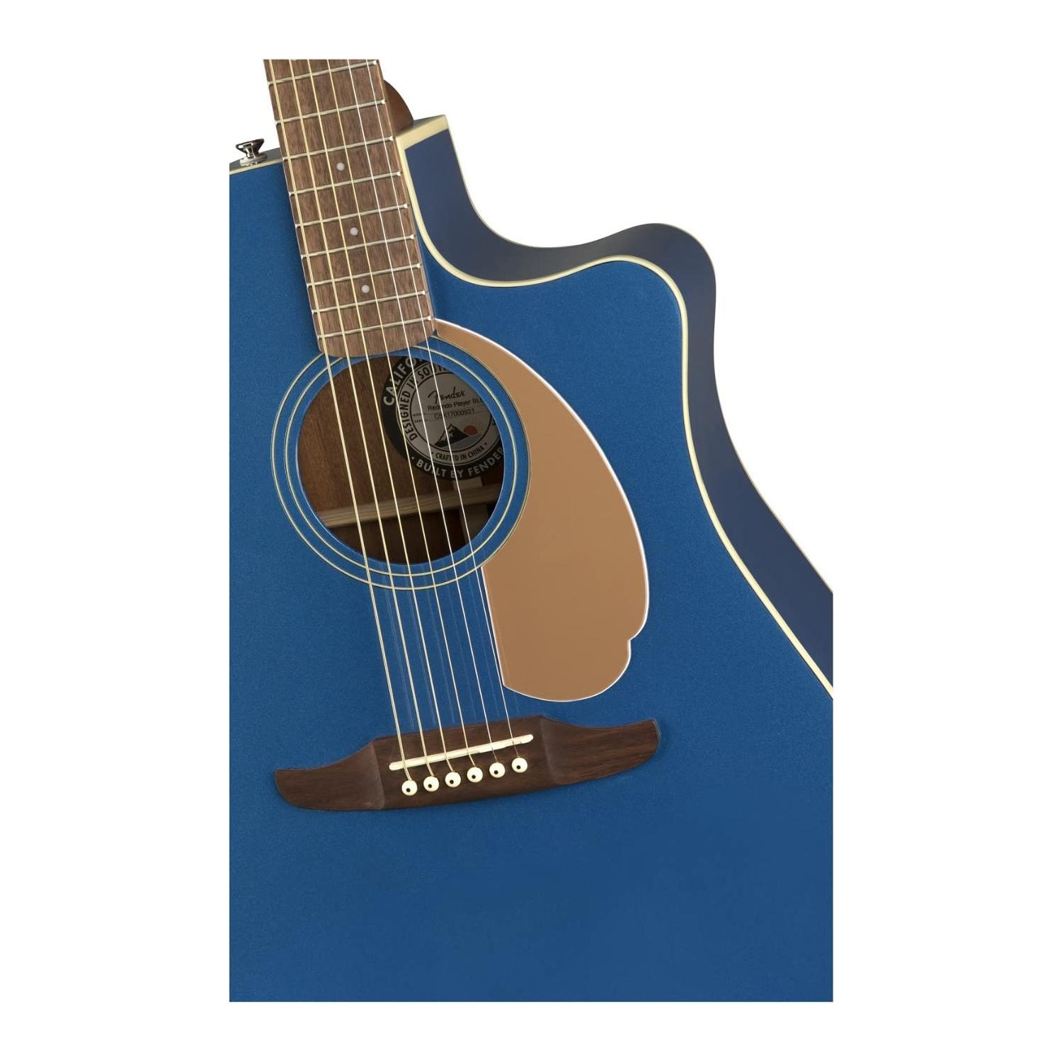 Fender Redondo Player Acoustic Guitar, with 2-Year Warranty, Belmont Blue, Walnut Fingerboard