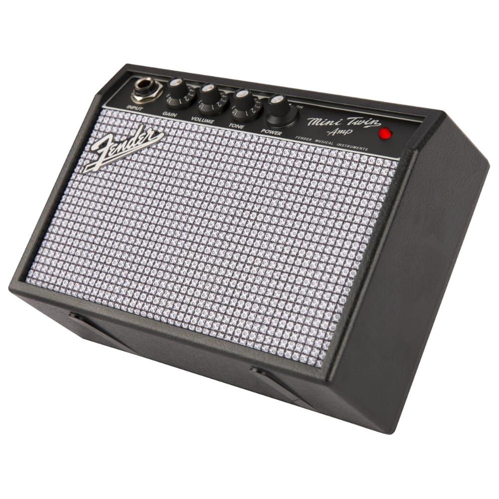 Fender Mini Guitar Amp - Mini '65 Twin Amp (Black) Bundle with 12x Fender Guitar Picks and Liquid Audio Instrument Polishing Cloth - Mini Amp for Electric Guitar, Electric Guitar Amplifier