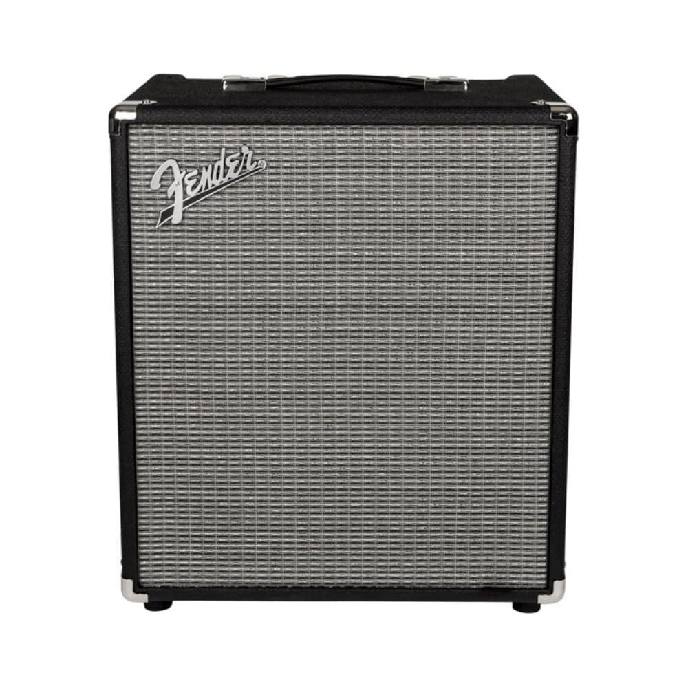 Fender Rumble 100 Bass Amplifier Bundle w/Pig Hog PCH10BK Black Woven Instrument Cable, Power Cable, 12x Fender Picks and Liquid Audio Polishing Cloth