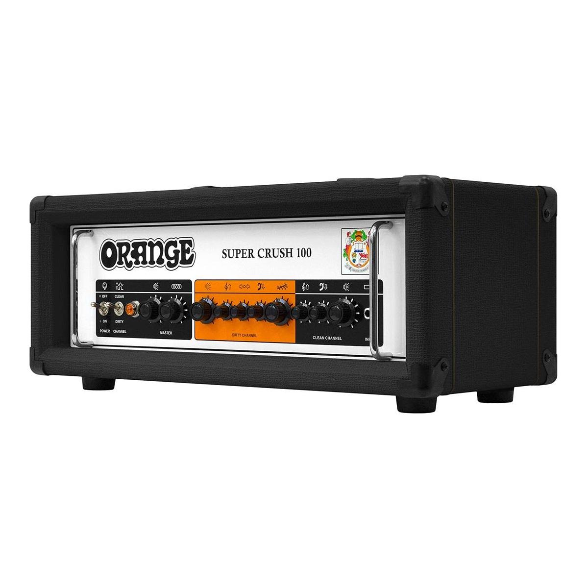 Orange Super Crush 100-100-watt Solid-state Head, Black