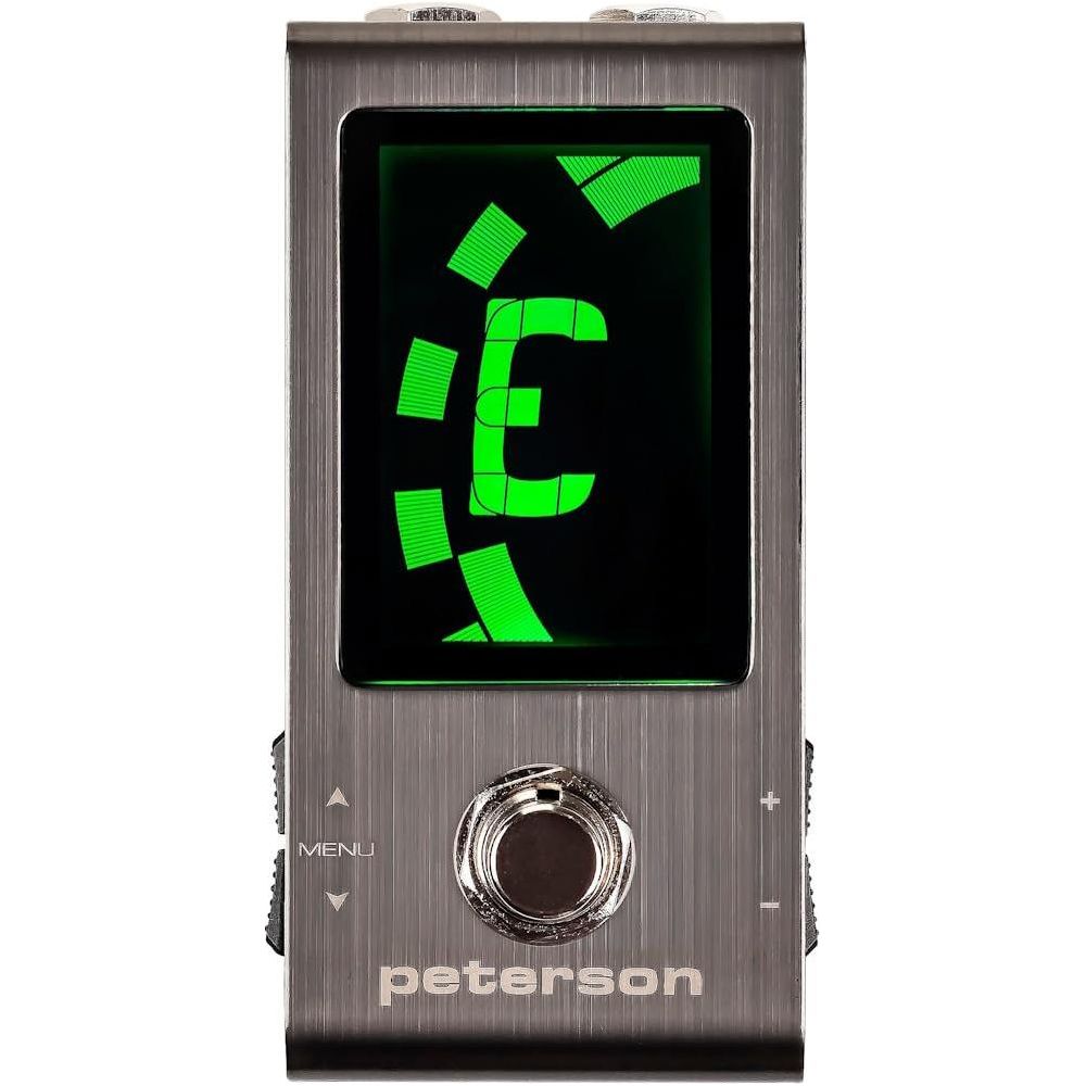 Peterson Tuners StroboStomp Mini Pedal Tuner Bundle w/ 12-Pack Guitar Picks & Liquid Audio Polishing Cloth