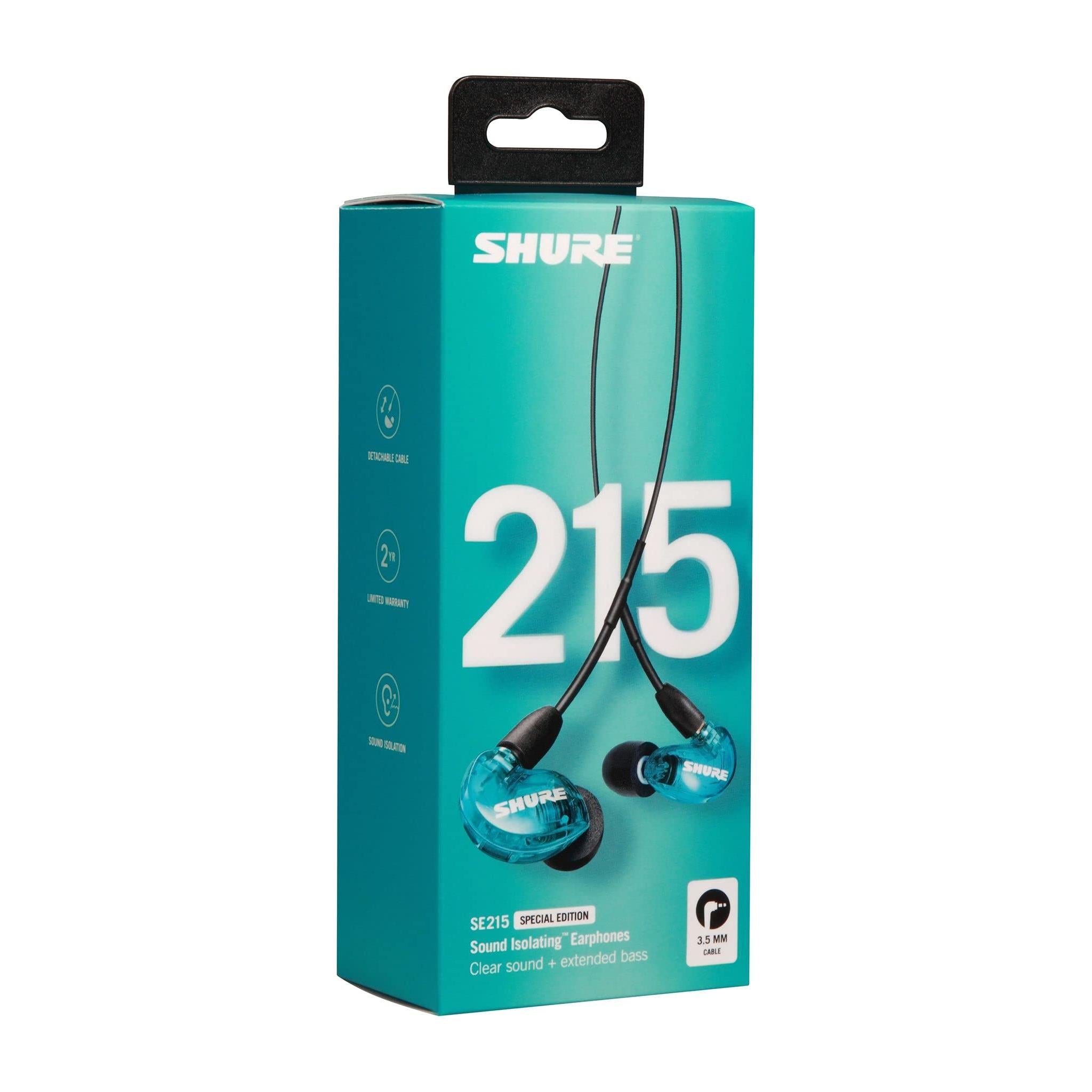 Shure SE215 PRO Wired Earbuds - Professional Sound Isolating Earphones, Clear Sound & Deep Bass, Single Dynamic MicroDriver, Secure Fit in Ear Monitor, Plus Carrying Case & Fit Kit - Clear (SE215-CL)