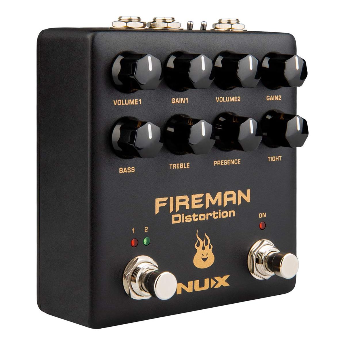 NUX Fireman Distortion Effect Pedal Dual Channel Brown Sound