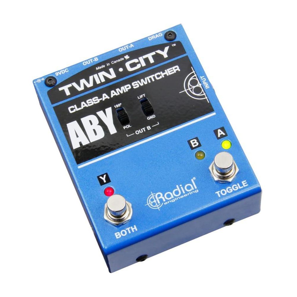 Radial Twin-City Active ABY Amp Switcher Bundle w/Pig Hog Mic Cable and Liquid Audio Polishing Cloth