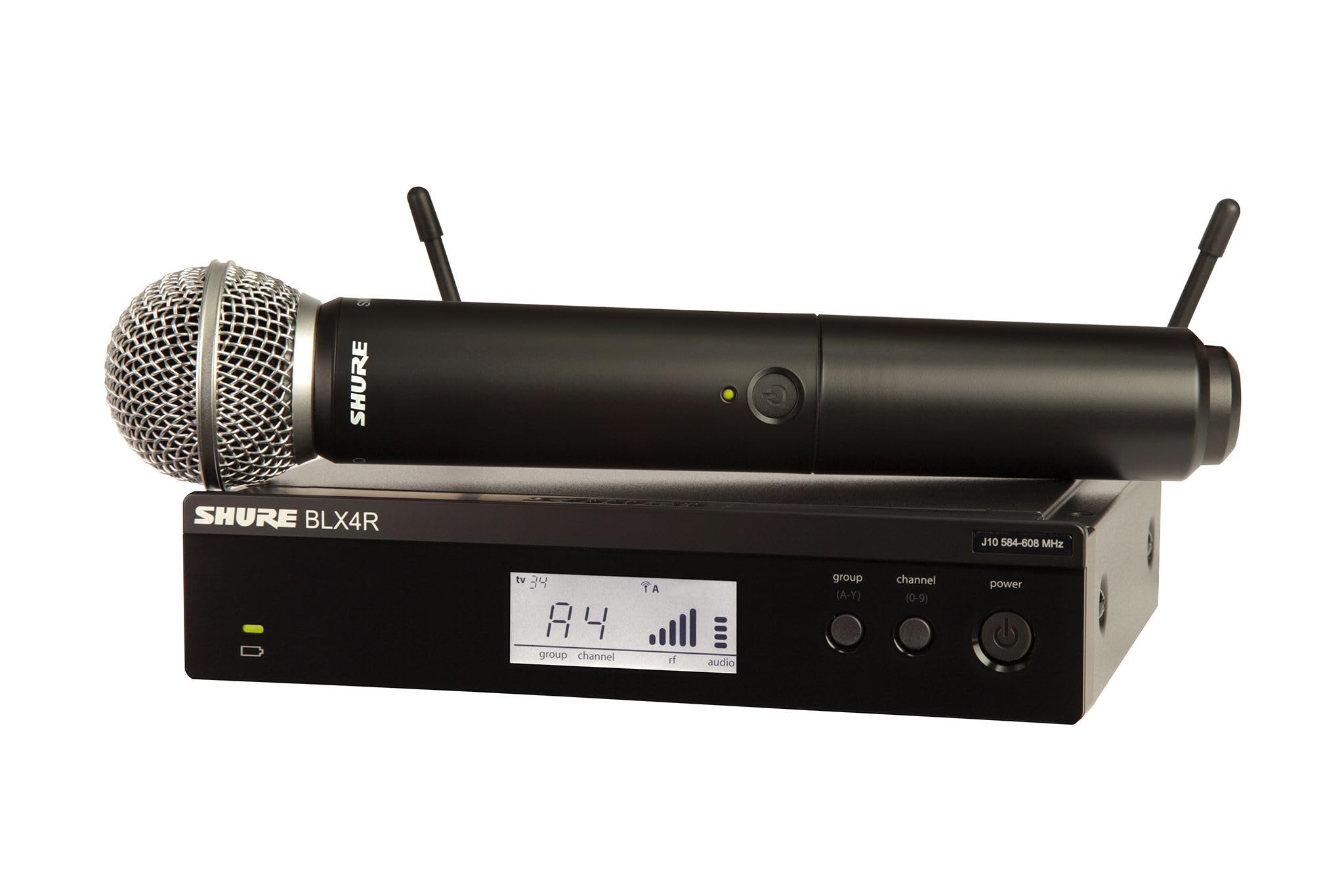 Shure BLX24/SM58 UHF Wireless Microphone System - Perfect for Church, Karaoke, Vocals - 14-Hour Battery Life, 300 ft Range | Includes SM58 Handheld Vocal Mic, Single Channel Receiver