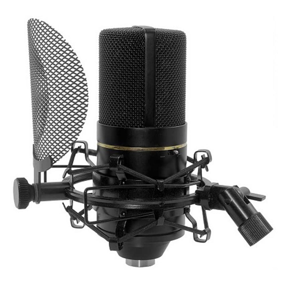 Liquid Audio MXL 770X Multi-Pattern Condenser Microphone Kit Bundle w/Pig Hog PHM10 8mm Mic Cable, Pop Filter Polishing Cloth