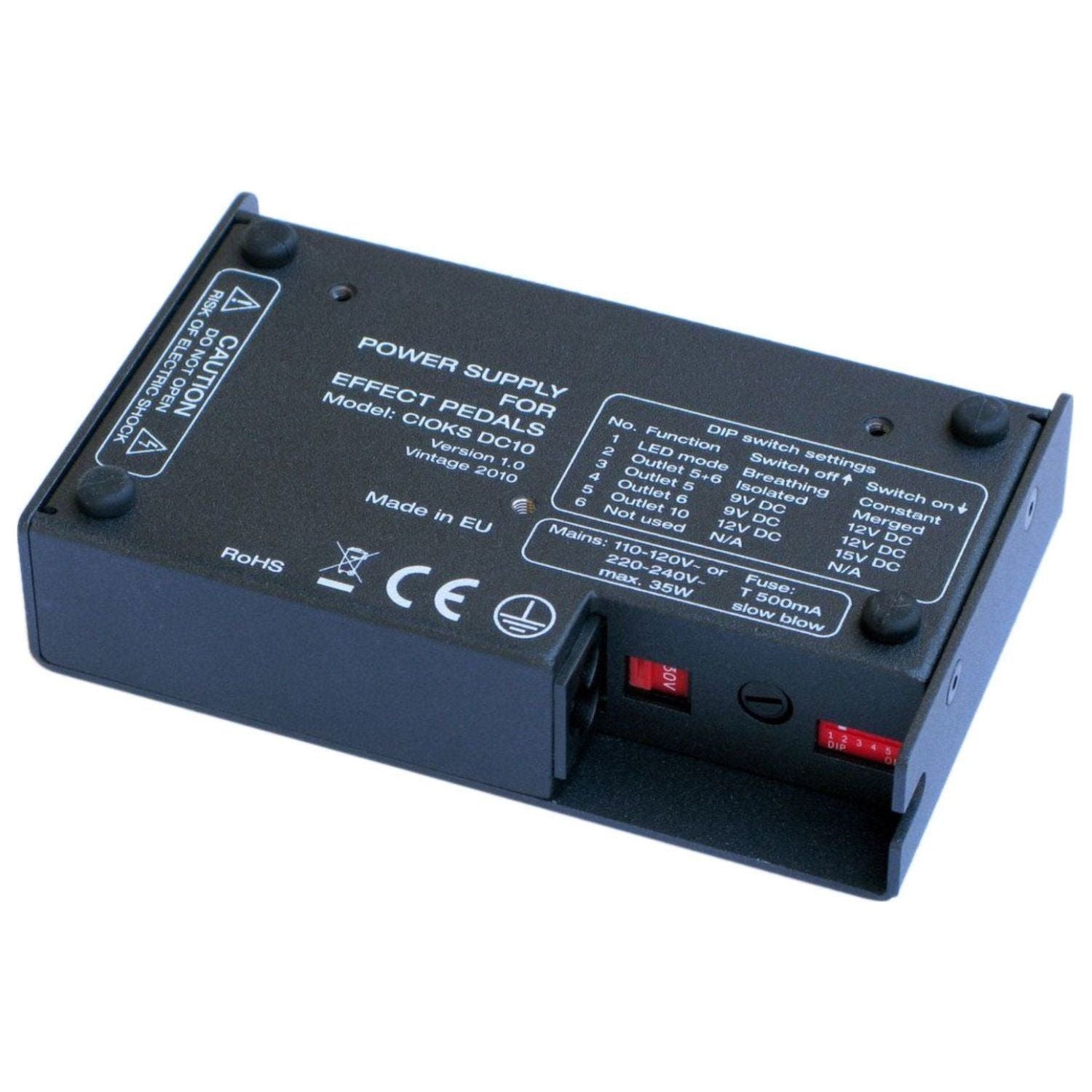 CIOKS DC10 9V, 12V, 15V DC Regulated Professional Power Supply with 8 Isolated Sections and 16 Flex Cables for Effect Pedals - Compatible with TC Electronic Nova, Radial Tonebone, Eventides, and more