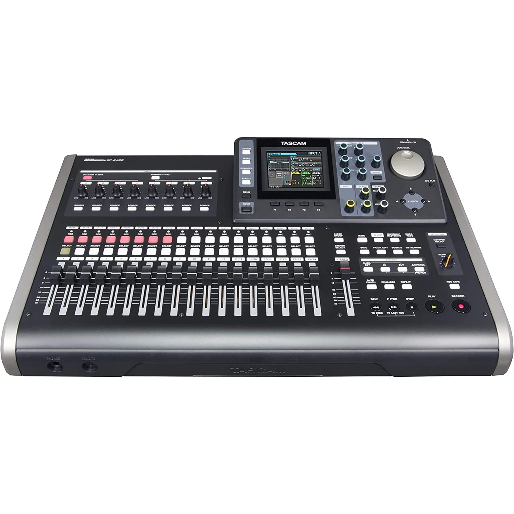 Tascam DP-24SD 24-Track Digital Portastudio Multi-Track Audio Recorder , 8 XLR Inputs, Effects, Mastering, Color Screen