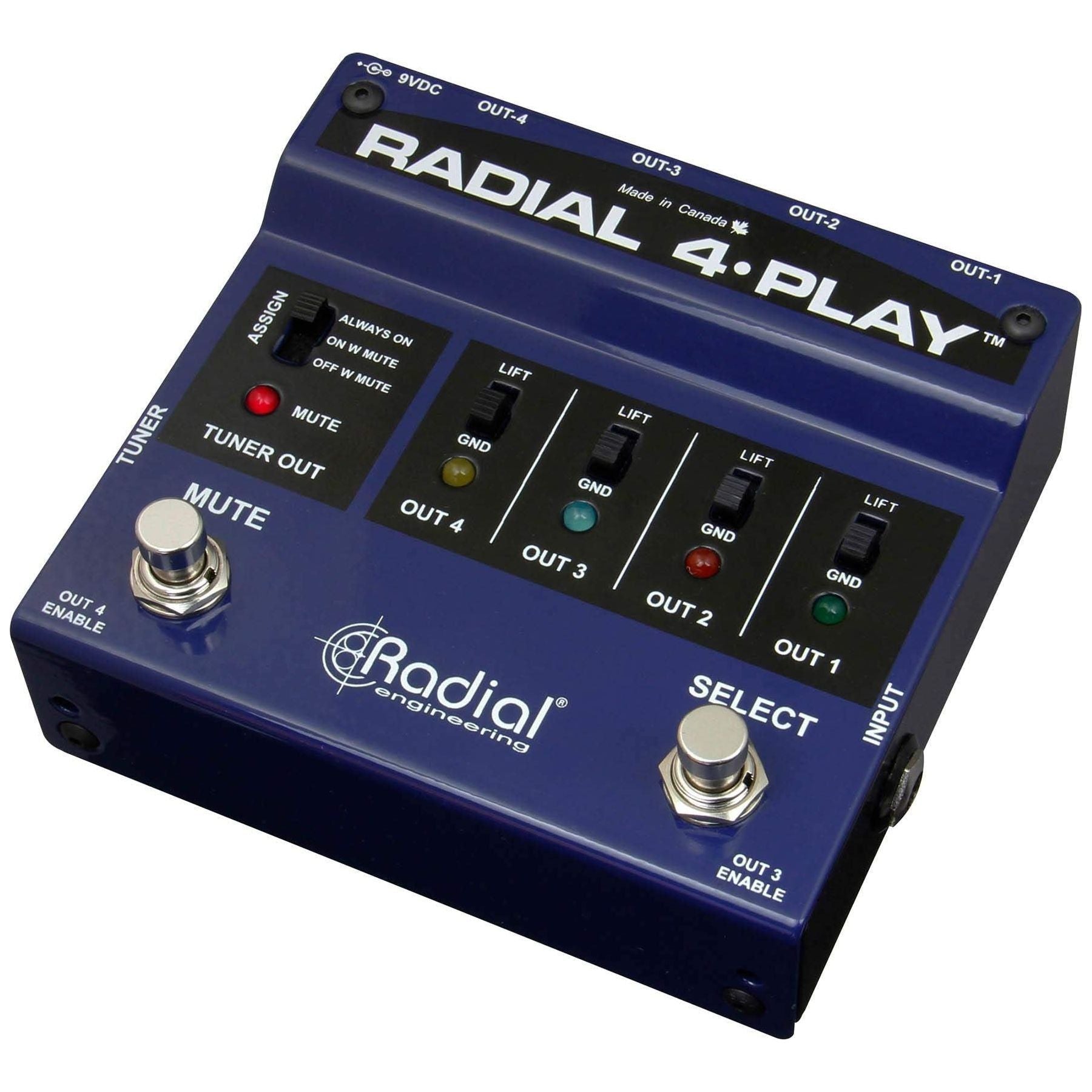 Radial 4-Play 4-Channel Output, Instrument Direct Box