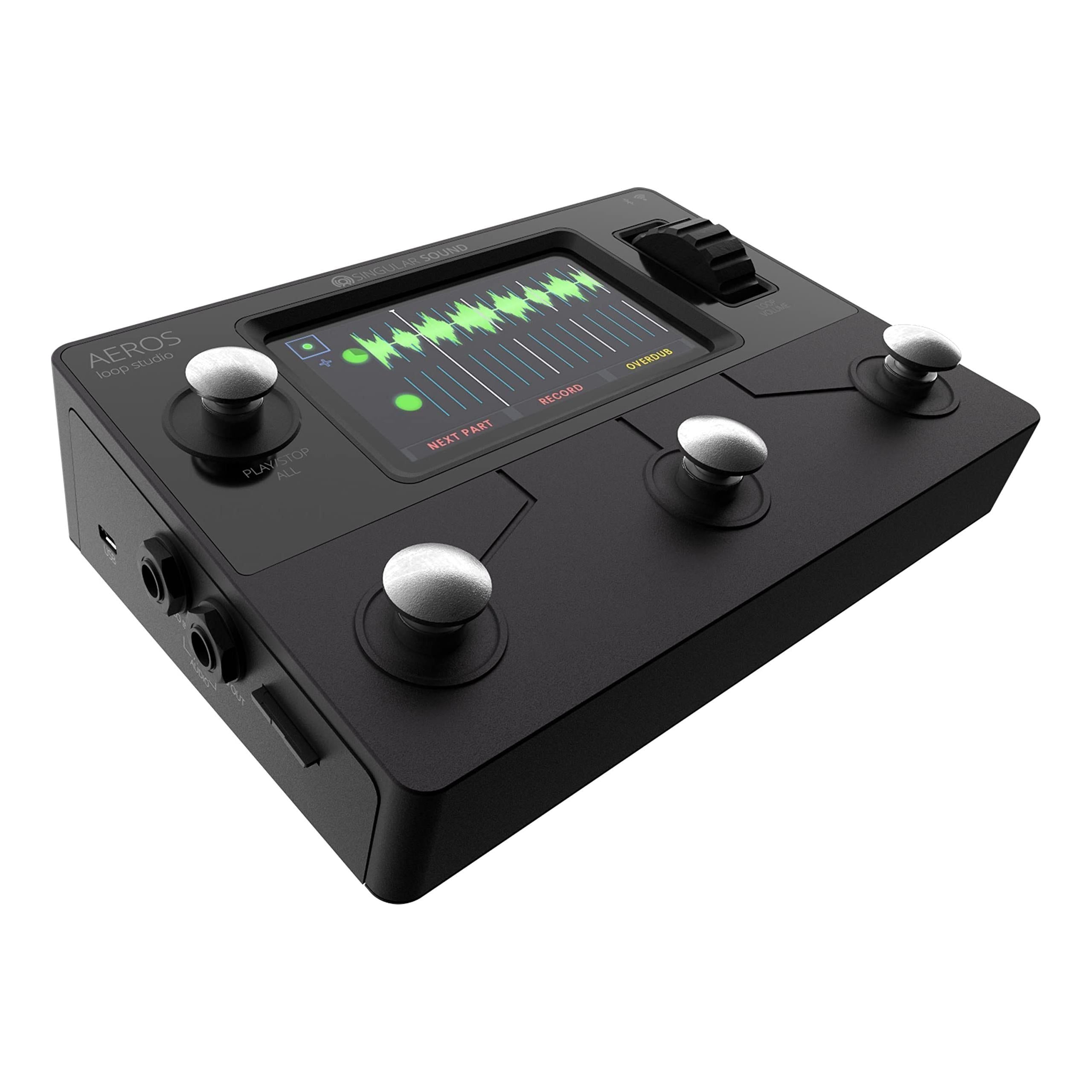 Aeros Loop Studio - 6 Track, Stereo Looper Pedal with Touch Screen and Hands Free Mixing